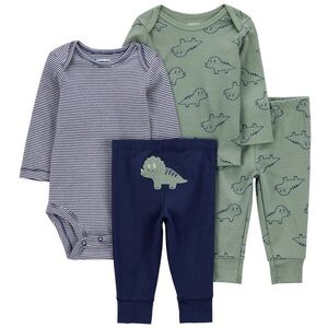 NWT Carter's Baby 4-piece Layette Set in Green (Dinosaur) Size 24M